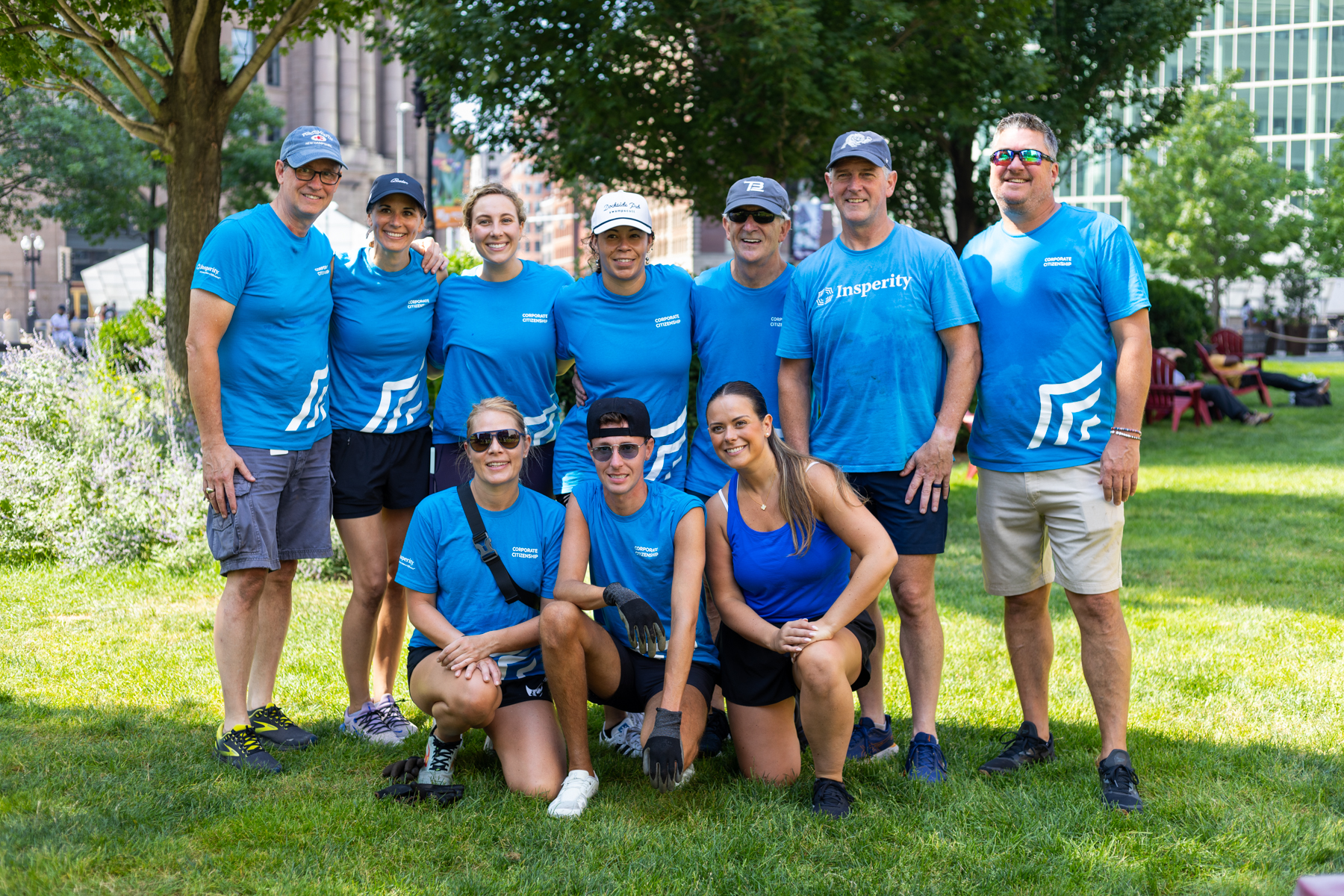 Staff working with clients